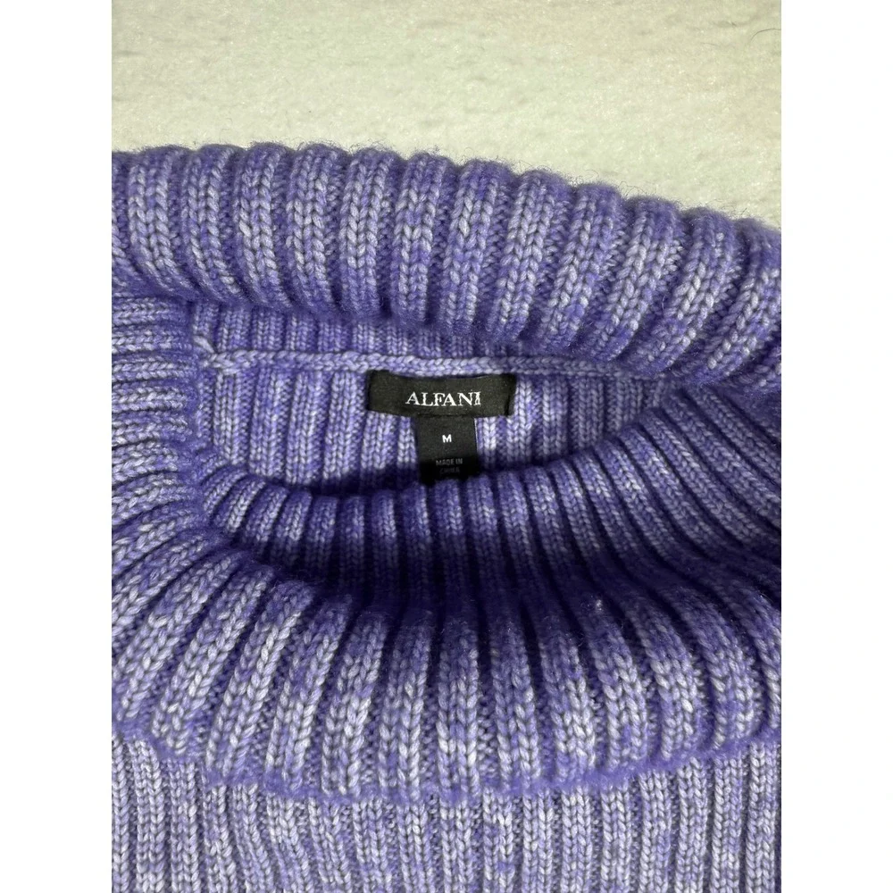 Alfani Women's Purple Ribbed Turtleneck Sweater Size Medium
